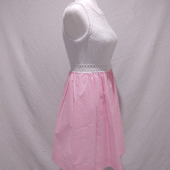 Lilly Pulitzer Alivia Havana Pink Yarn Dye Seersucker Dress with Pockets - Picture 6 of 12